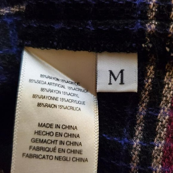 Cloth and Stone Anthropologie Dress Womens M Versify Plaid Tunic Shirt Dress - Picture 12 of 12